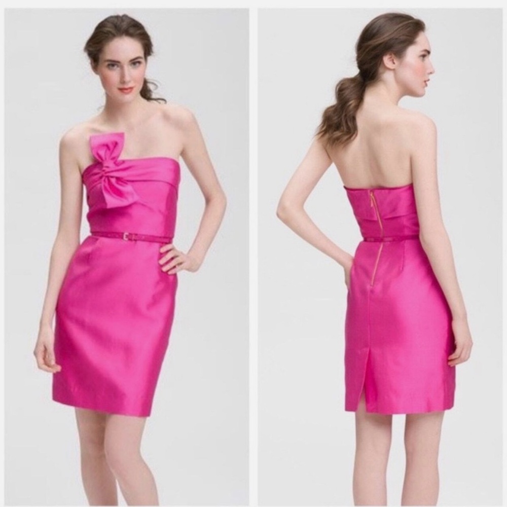 kate spade Hot Pink Strapless Cocktail Dress with Bow
